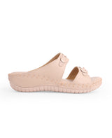 Ladies heel comfort peach chappals 102575