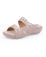 Ladies heel comfort peach chappals 102575