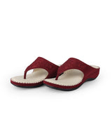 ladies heel comfort red chappals 102578