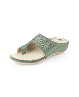 ladies comfort Green chappals 102579