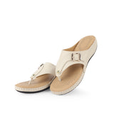 ladies heel comfort beige chappals 102580