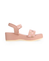 Ladies heel peach sandals 104652