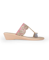 ladies heel partywear pink chappals 104826