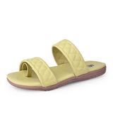 ladies flat green chappals 104932