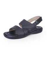 men's leather black sandals 105019