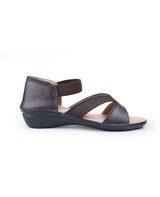 Ladies heel brown sandals 10577
