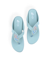 Ladies flat chappals sea green 10582