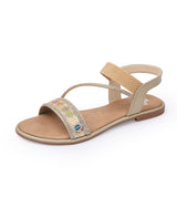 Ladies flat tan sandals 106835