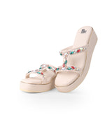 ladies heel partywear white chappals 106838