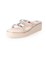 ladies heel partywear white chappals 106838