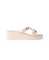ladies heel partywear white chappals 106838