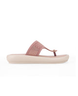Ladies comfort heel peach chappals 107245