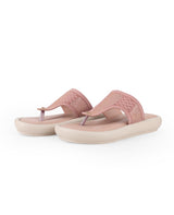Ladies comfort heel peach chappals 107245