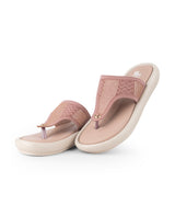 Ladies comfort heel peach chappals 107245