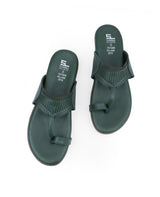 Ladies flat green chappals 107465