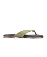 ladies flat green chappals 107547