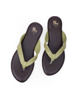 ladies flat green chappals 107547