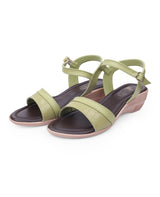 Ladies Heel green sandals 107549
