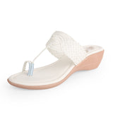 ladies heel white chappals 107584