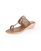 ladies heel copper chappals 107589
