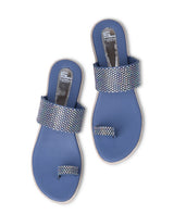 ladies fancy heel blue chappals 109524