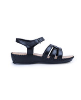 ladies comfort black sandals 11138
