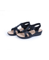 Ladies comfort black sandals 11140