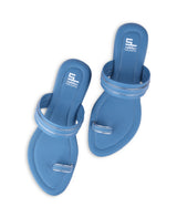 Ladies flat blue chappals 11453
