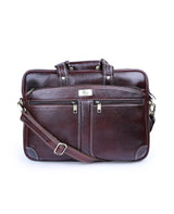 LEATHER BROWN PORTFOLIO OFFICE BAG 11636