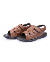men's leather brown sandals 117459