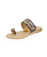 Ladies partywear brown chappals 14285