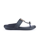 Ladies Flat black chappals 16272
