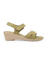 Ladies Heel green sandals 16510
