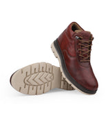 Men's leather brown high ankle shoe 165557