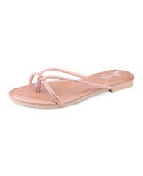 ladies flat rose gold chappals 17058