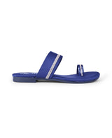 ladies flat fancy blue chappals 17059