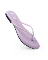 ladies fancy flat purple chappals 17068