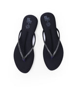 ladies fancy flat black chappals 17069