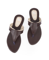 ladies flat brown chappals 17072