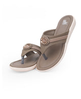 Ladies flat brown chappals 17680