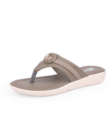 Ladies flat brown chappals 17680