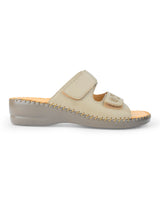 ladies comfort heel chappals beige 18099