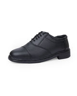 Men's leather black oxford shoes 18311