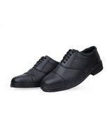 Men's leather black oxford shoes 18311