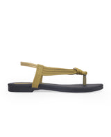 Ladies flat green sandals 19376