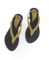 Ladies flat green sandals 19376