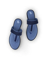 ladies flat blue chappals 19380