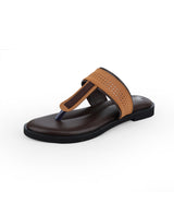 ladies flat brown chappals 19381
