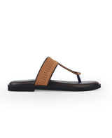 ladies flat brown chappals 19381
