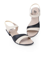 Ladies heel beige sandals 19898